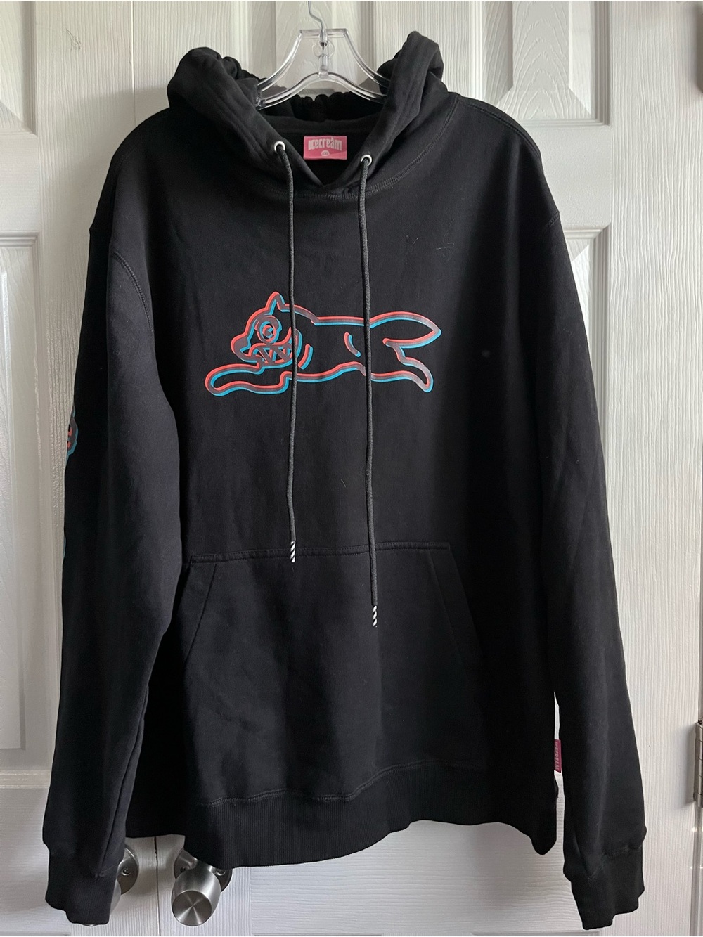 Ice Cream Hoodie Mens 2XL Black Sweatshirt BBC Neon Dirty Dog Streetwear